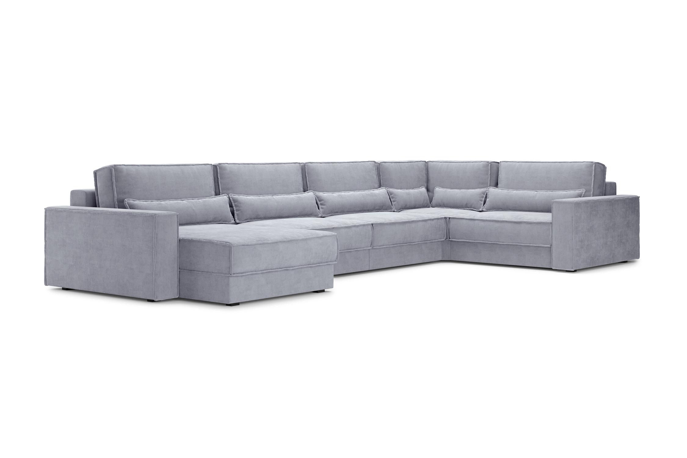 Диван п-образный тик-так Сохо серый