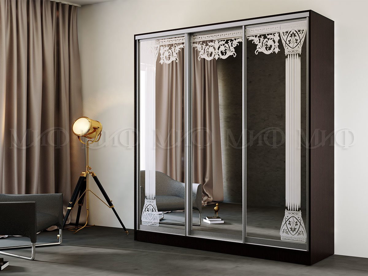 Шкаф-Купе Тринити-5 (Ш-2000 мм x В-2244 мм x Г-600 мм)/Разные Цвета