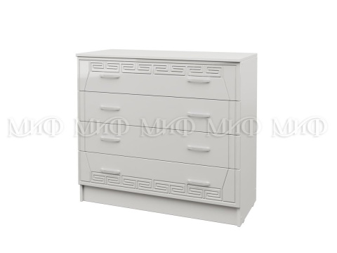 Комод Афродита-1 МДФ (Ш-900 x В-985 x Г-430 мм) Белый Глянец