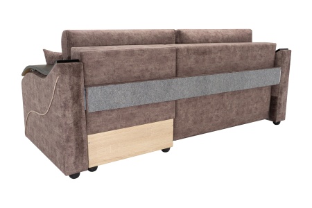 Диван угловой тик-так Милан коричневый / бежевый