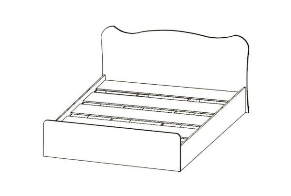 Кровать Каролина-7 МДФ 1,64х0,9х2,03 (сп.м.1,6х2,0)/Разные Цвета 